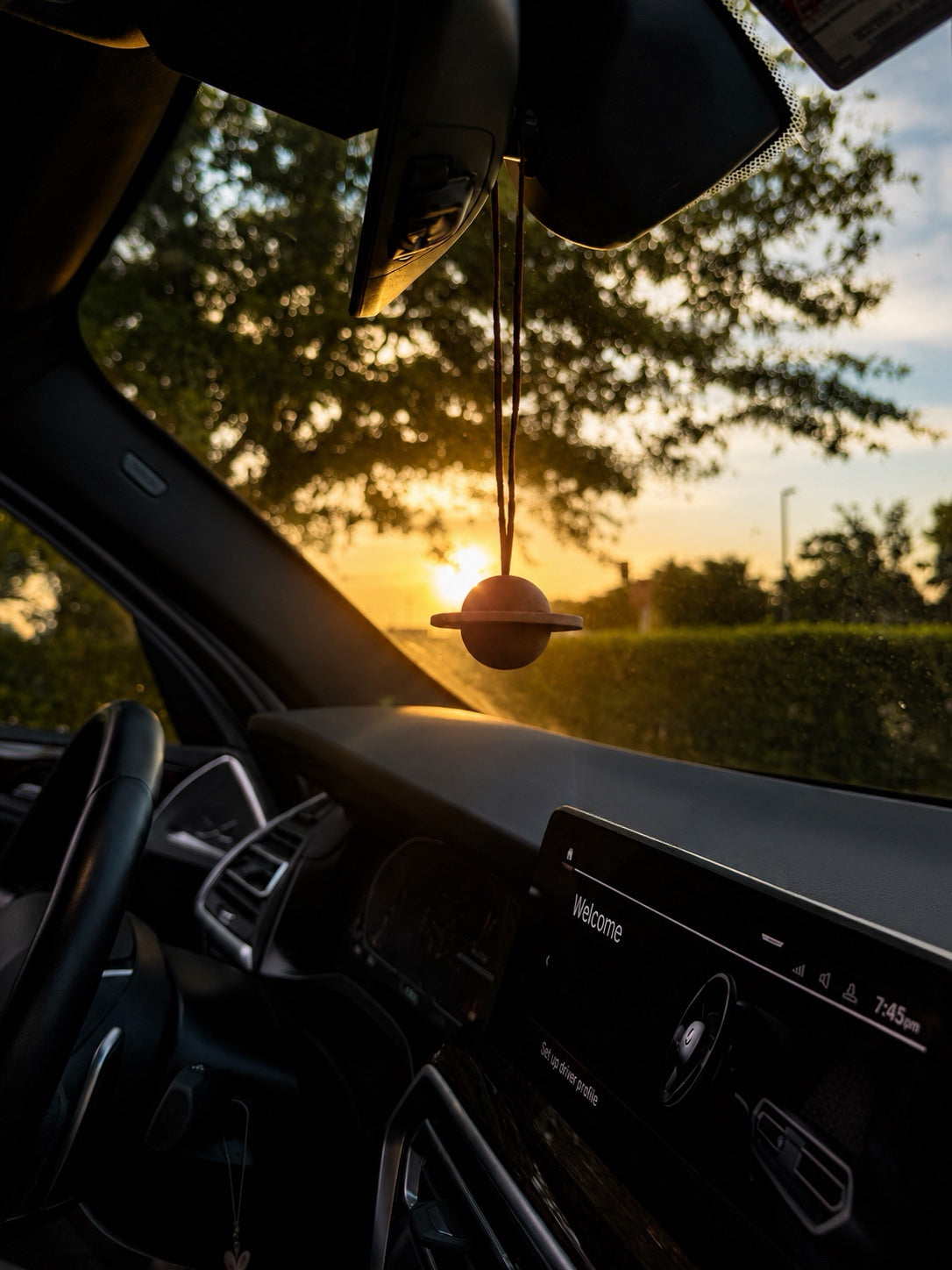 Black Walnut Hanging Car Diffuser | Wooden Essential Oil Car Air Freshener