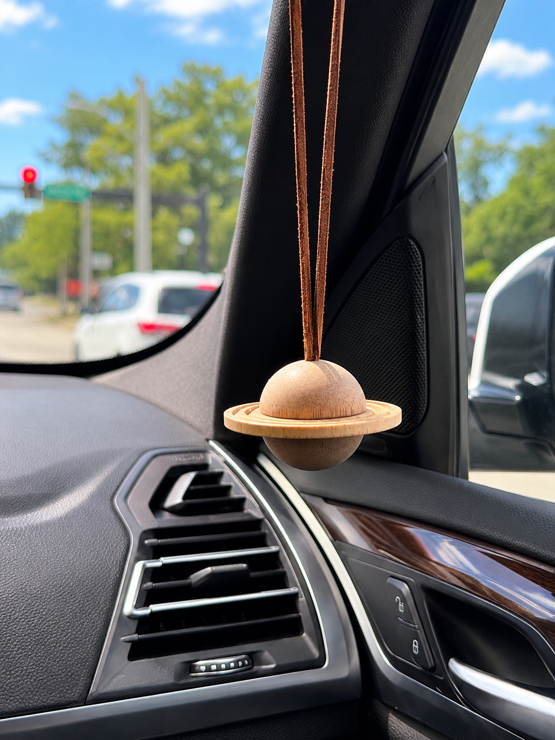 Black Walnut Hanging Car Diffuser | Wooden Essential Oil Car Air Freshener