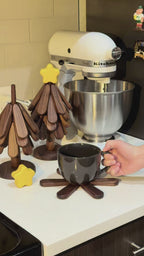 Walnut Christmas Tree Folding Trivet – 4 Layer