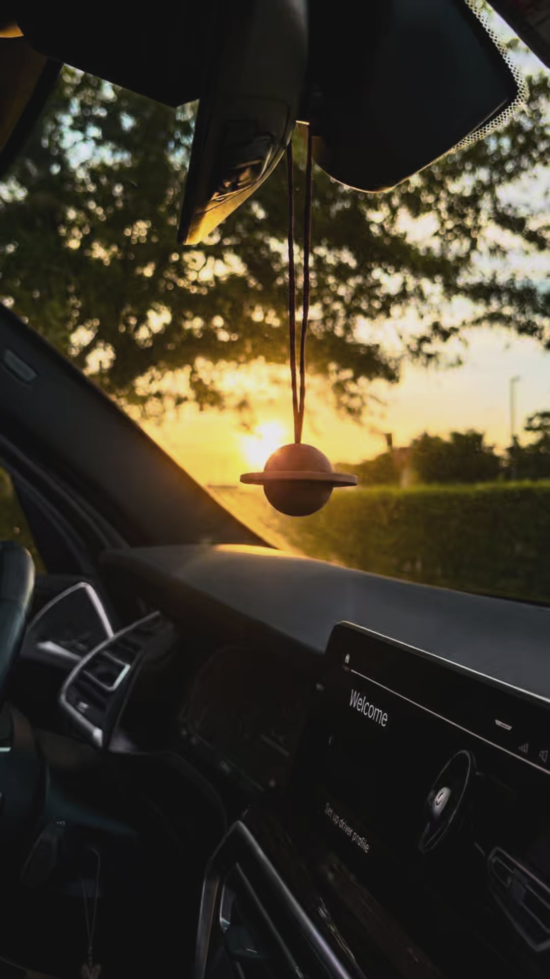 Black Walnut Hanging Car Diffuser | Wooden Essential Oil Car Air Freshener